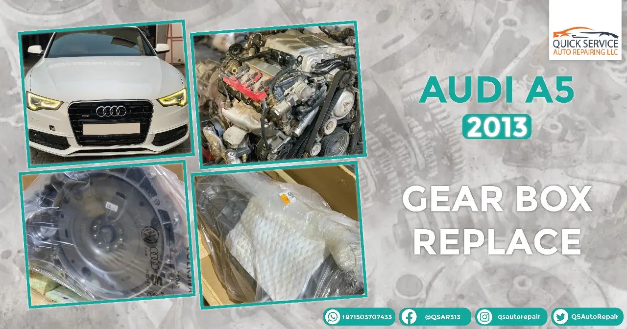 Gear Box Replacement service is done on this Audi A5 2013.