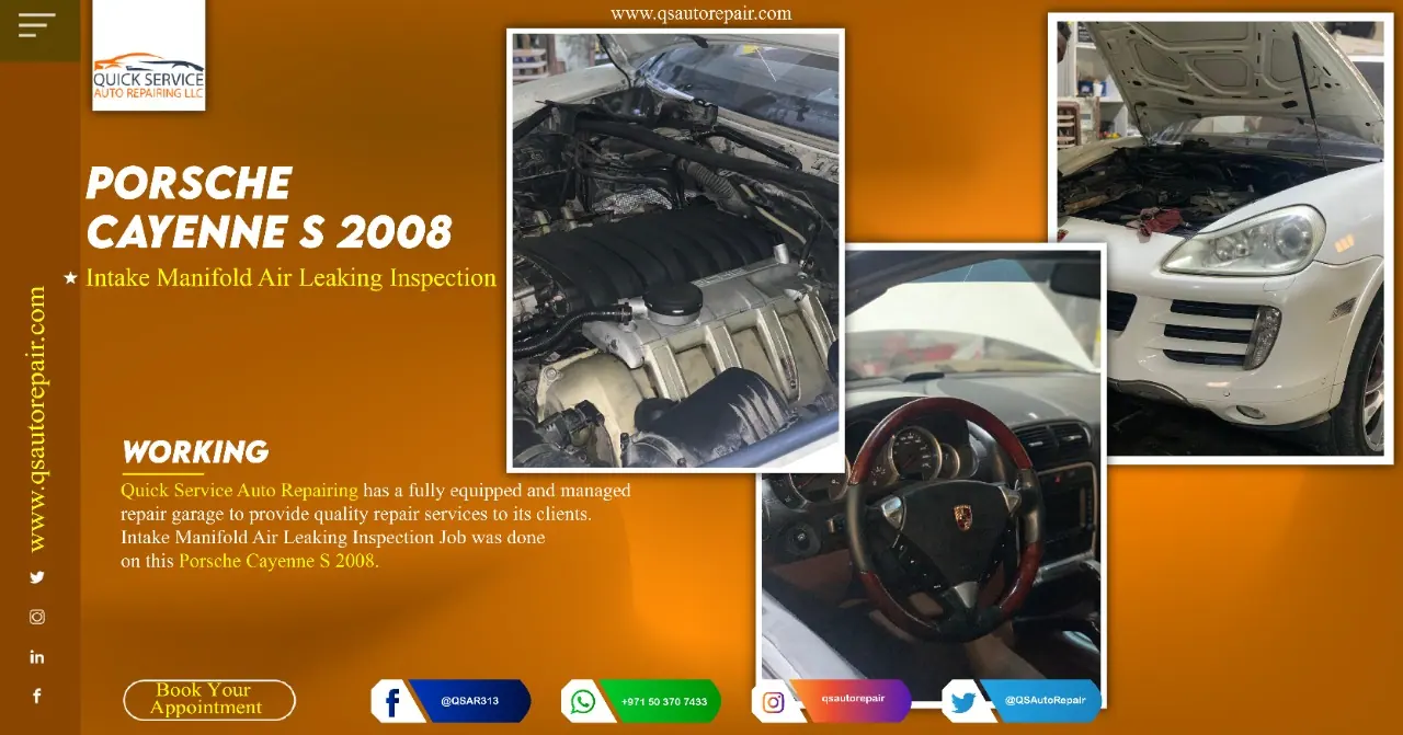 Intake Manifold Air Leaking Inspection Job was done on this Porsche Cayenne S 2008