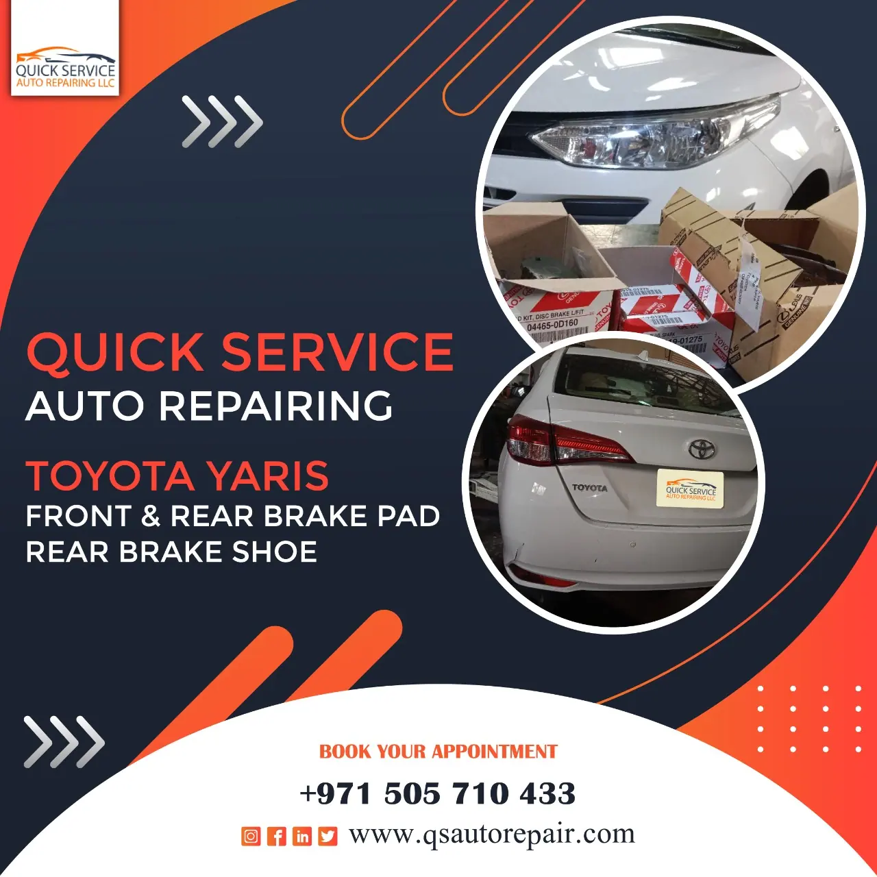 Toyota Yaris Front & Rear Brake Pad Rear Brake Shoe